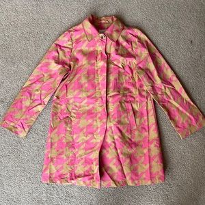 Isaac Mizrahi pink and Tan Trench Coat